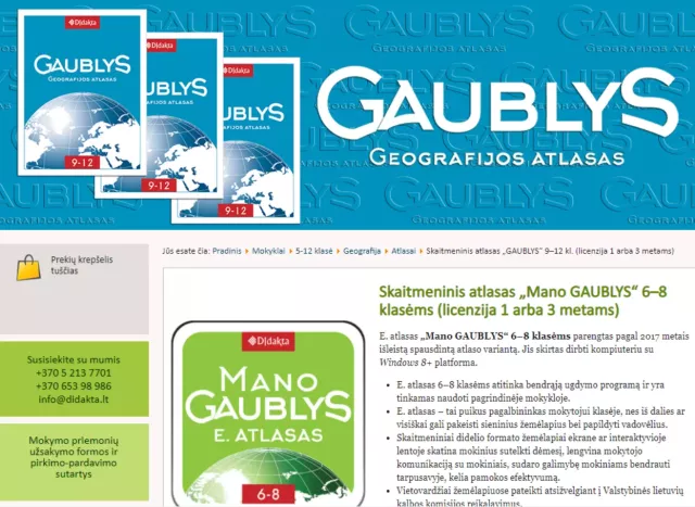 Mano GAUBLYS. Geografijos atlasas 6–8 klasėms
