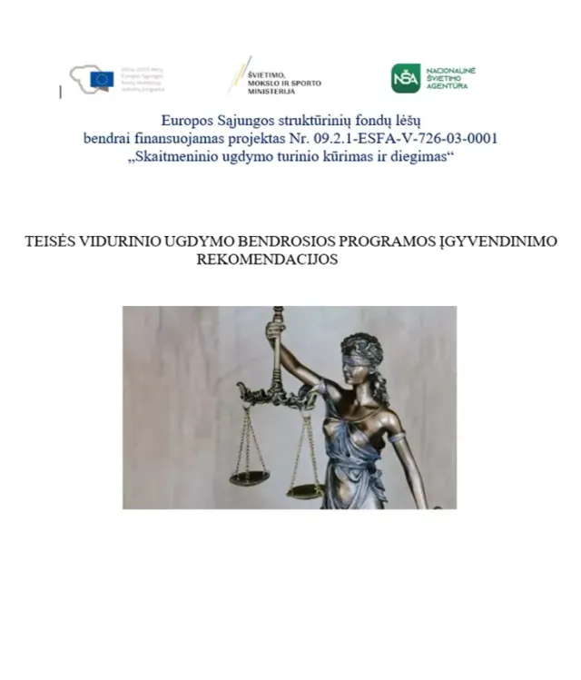 Teisės vidurinio ugdymo bendrosios programos įgyvendinimo rekomendacijos